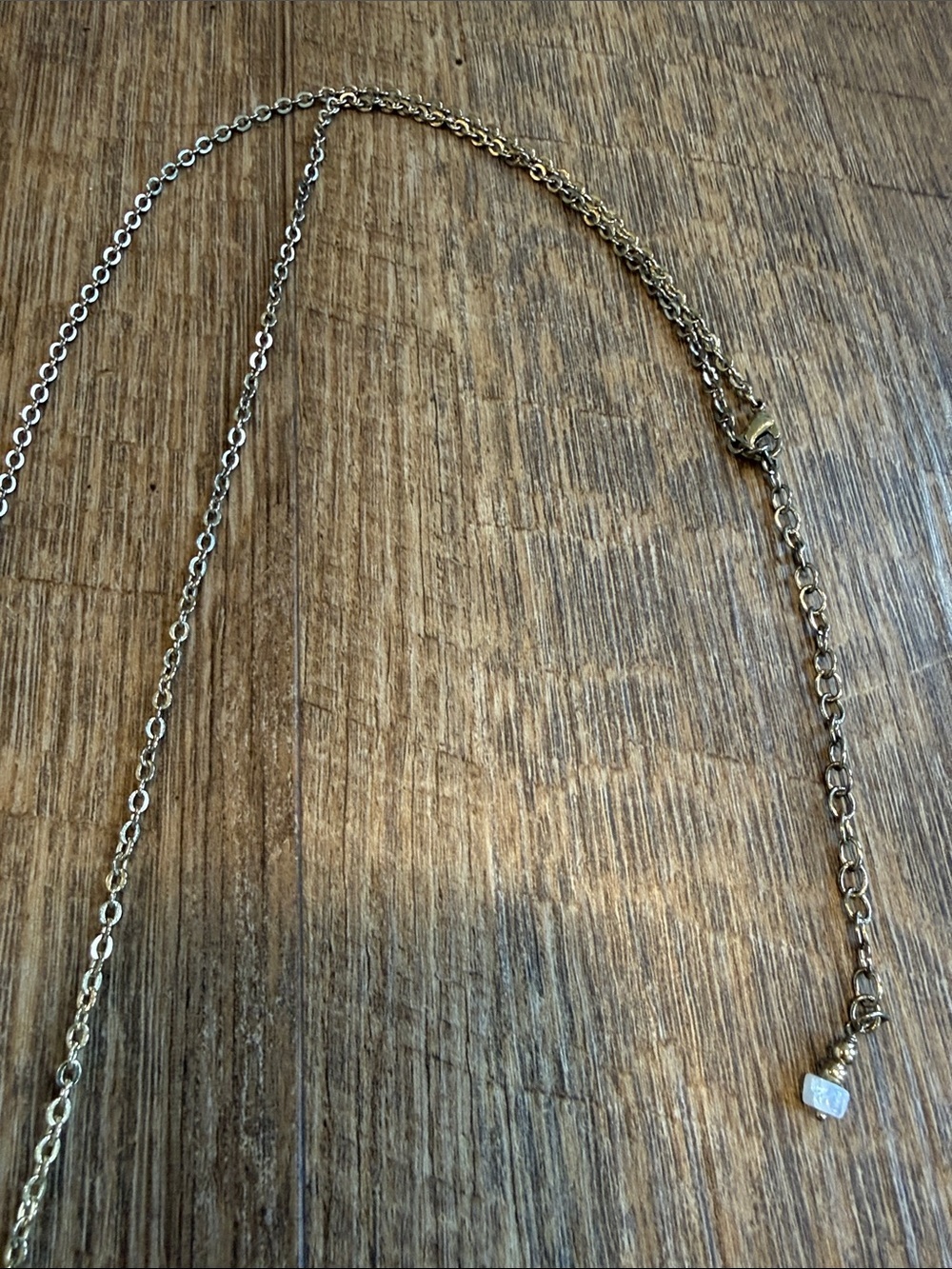 Noonday Collection Gold Fringe Peach and Navy Gemstone Pendant Necklace - Picture 3 of 7
